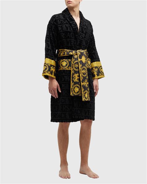 versace robe black and white|Versace unisex barocco sleeve robe.